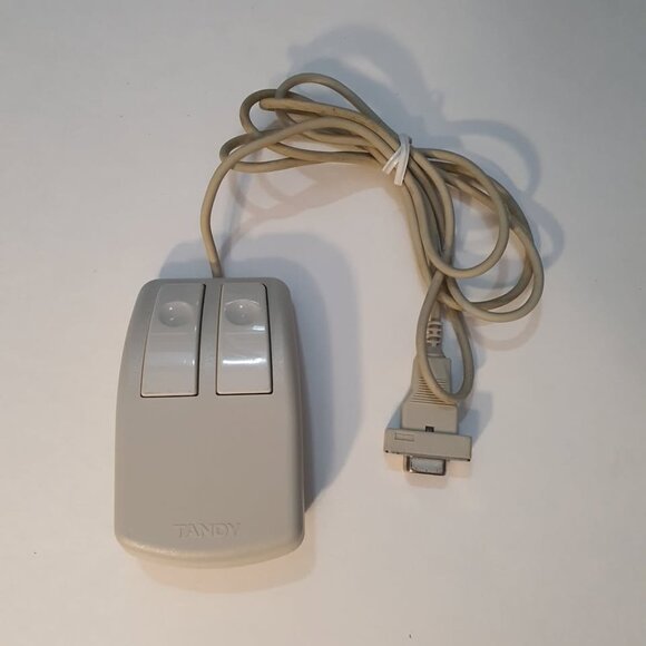 Very Rare Tandy Mouse two button 25-1040A with 9 PIN D-SUB CONNECTOR (UNTESTED) - Picture 1 of 8